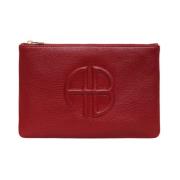 Anine Bing Präglad läderclutch röd Red, Dam