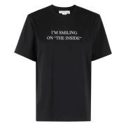 Victoria Beckham Stilren Slogan T-shirt Black, Dam