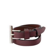 Alexander McQueen Rött läder Cross-Bar armband Red, Dam