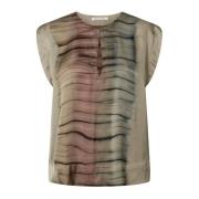 Rabens Saloner Tie-Dye Rosalyn Top Grå Combo Multicolor, Dam