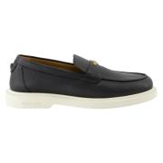 Versace Svart kornläder loafers Vår-Sommar 2025 Black, Herr