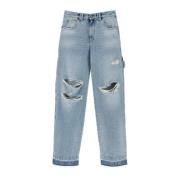 Darkpark Cargo Jeans med Slitage Blue, Dam