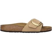 Birkenstock Madrid Spänne Nubuck Tofflor Sand Beige, Dam