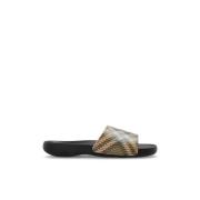 Burberry Slides Dive Brown, Dam