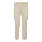 Max Mara Stretch Bomullsblandade Byxor med Utsvängda Benslut Beige, Da...