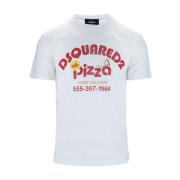 Dsquared2 Herr Grafiskt Tryck Bomull T-Shirt White, Herr