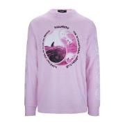 Dsquared2 Yin Yang Grafisk Långärmad T-shirt Pink, Herr