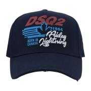 Dsquared2 Broderad baseballkeps med spänne Blue, Unisex