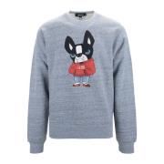 Dsquared2 Herr Grafisk Rundhals Sweatshirt Gray, Herr