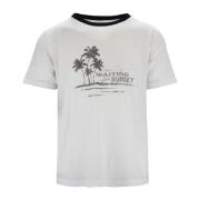 Saint Laurent Herr Grafiskt Tryck Bomull T-Shirt White, Herr