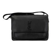 Saint Laurent Läder Dam Skuldväska Magnetknapp Black, Dam