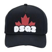 Dsquared2 Broderad Logga Baseball Cap Fibbia Black, Unisex