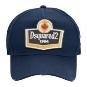 Dsquared2 Broderad Badge Baseball Cap Blue, Unisex