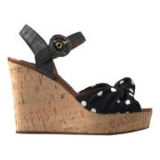 Dolce & Gabbana Polka Dot Kilklack Sandaler Black, Dam