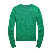 Polo Ralph Lauren Grön Vävd Crewneck Tröja Green, Dam