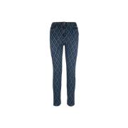 Elisabetta Franchi Guld knapp dragkedja jeans Blue, Dam