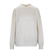 Alexander McQueen Stilren Dam Pullover Sweatshirt White, Dam