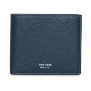 Tom Ford Blått kornläder bifold plånbok Blue, Herr