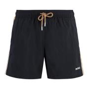 Hugo Boss Färgglada badshorts med meshfoder Black, Herr