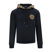 Versace Herrhoodie med grekisk stil logotyp Black, Herr