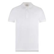 Burberry Bomull Polo Skjorta med Ribbkant White, Herr