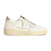 Golden Goose Läder Sneakers med Glitterklack White, Dam