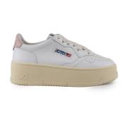 Autry Vit/Rosa Läder Platform Sneakers White, Dam