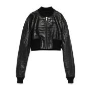 Rick Owens Svart dragkedja baseball krage kappa Black, Dam