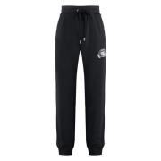 Dolce & Gabbana Bomull Track-Pants med Ribbade Manschetter Black, Herr