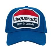 Dsquared2 Vintage Baseball Cap med spänne Blue, Unisex