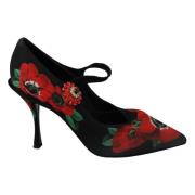 Dolce & Gabbana Blommiga Mary Janes Pumps med kristalldetalj Multicolo...