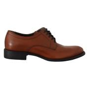 Dolce & Gabbana Elegant Brun Derby Skor Brown, Herr