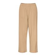 Kaffe Wide Trousers Beige, Dam