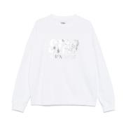 Golden Goose Vit Sweatshirt för Män Ss25 White, Herr