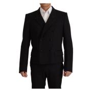 Dolce & Gabbana Elegant dubbelknäppt ullblazer Black, Herr