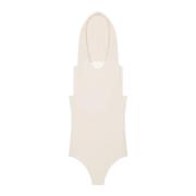 Courrèges Huvtröja bodysuit med modern design Beige, Dam