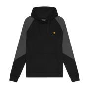 Lyle & Scott Mellanlager Färgblock Hoodie Black, Herr