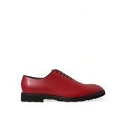 Dolce & Gabbana Röda läder Oxford-skor Elegant stil Red, Herr