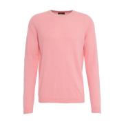 Roberto Collina Lyxig Crewneck Stickat Rose Ss25 Pink, Herr