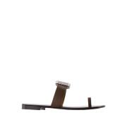 Giuseppe Zanotti Bruna Platta Sandaler - Läder Brown, Dam