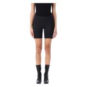 Misbhv Monogram Biker Shorts med Mesh Paneler Black, Dam