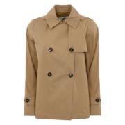 Herno Kamel Bomull Trenchcoat med Huva Brown, Dam