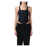 Mugler Svart Korsett Tanktop Black, Dam