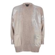 Avant Toi Beige Metallic Sweater Made in Italy Beige, Dam