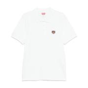 Kenzo Vit Polo Tröja Ribbade Manschetter White, Herr