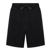 Ami Paris Bomulls-shorts med dragsko i midjan Black, Herr