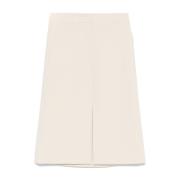 Patrizia Pepe Beige Kjol med Framslits Beige, Dam