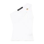 Federica Tosi Vit One Shoulder Top Stiligt Design White, Dam