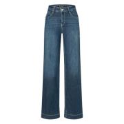 MAC Dröm Wide Wonder Light Denim Jeans Blue, Dam