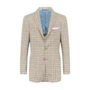 Kiton Lyxig Micro Check Blazer Multicolor, Herr